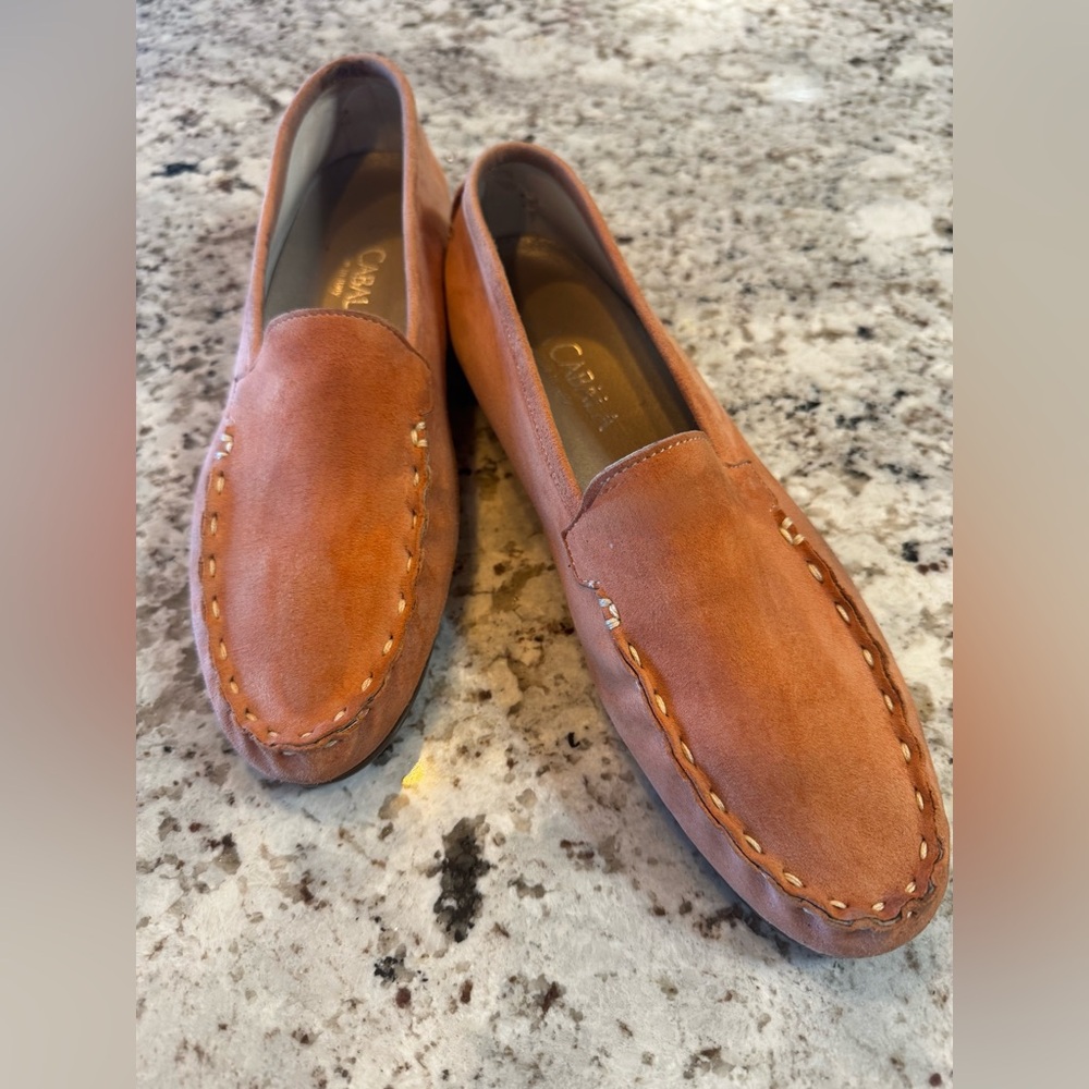 La Cabala Blush Pink Suede Loafers